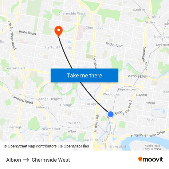 Albion to Chermside West map