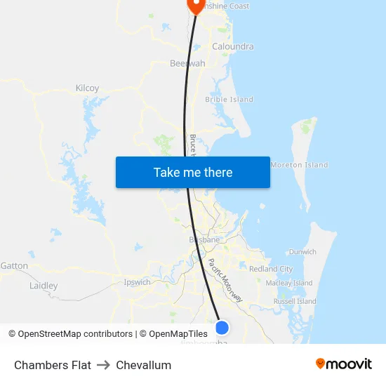 Chambers Flat to Chevallum map