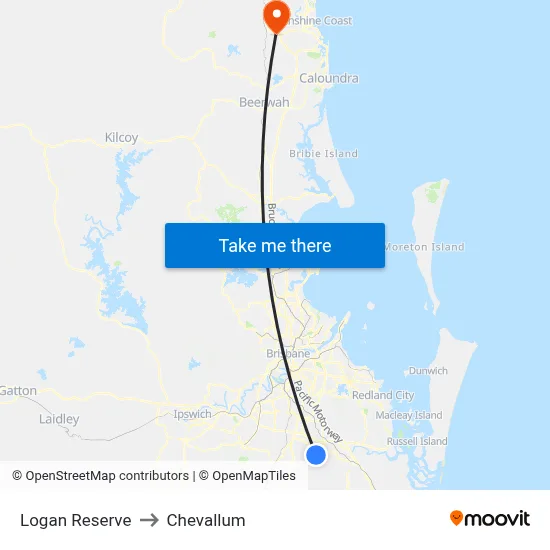 Logan Reserve to Chevallum map