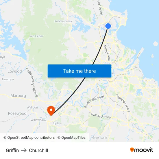 Griffin to Churchill map