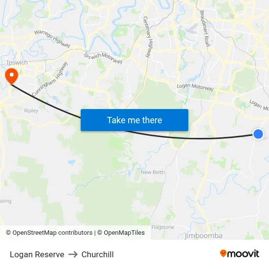 Logan Reserve to Churchill map