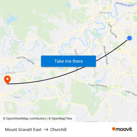 Mount Gravatt East to Churchill map