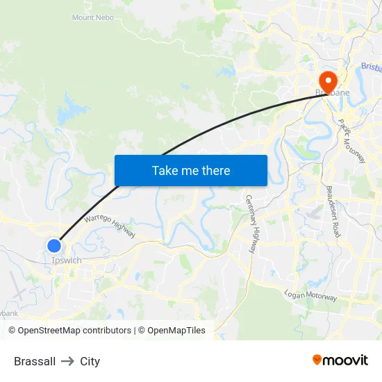 Brassall to City map