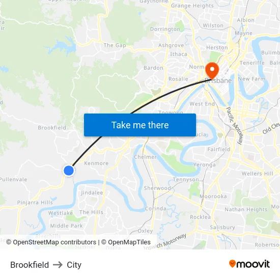 Brookfield to City map