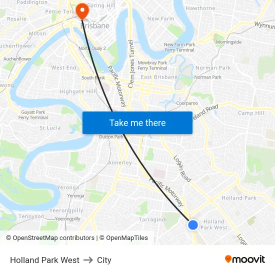 Holland Park West to City map