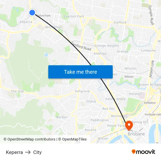Keperra to City map