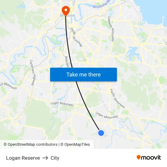 Logan Reserve to City map