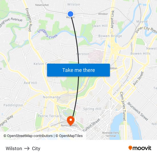 Wilston to City map