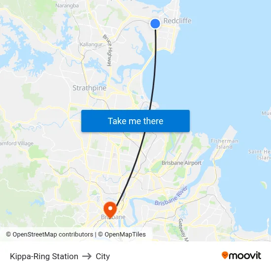 Kippa-Ring Station to City map