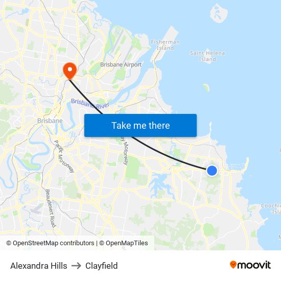 Alexandra Hills to Clayfield map