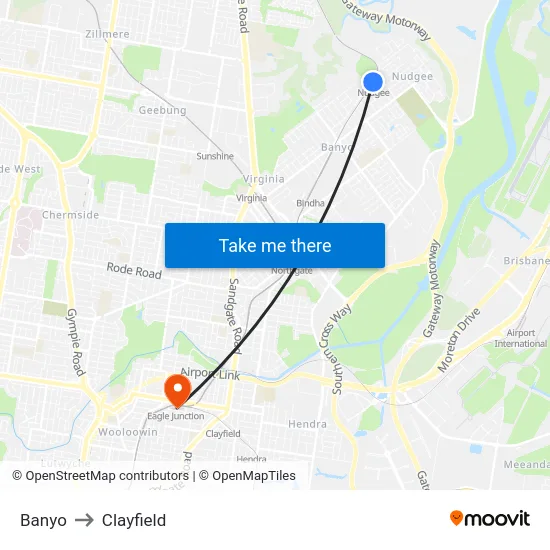 Banyo to Clayfield map