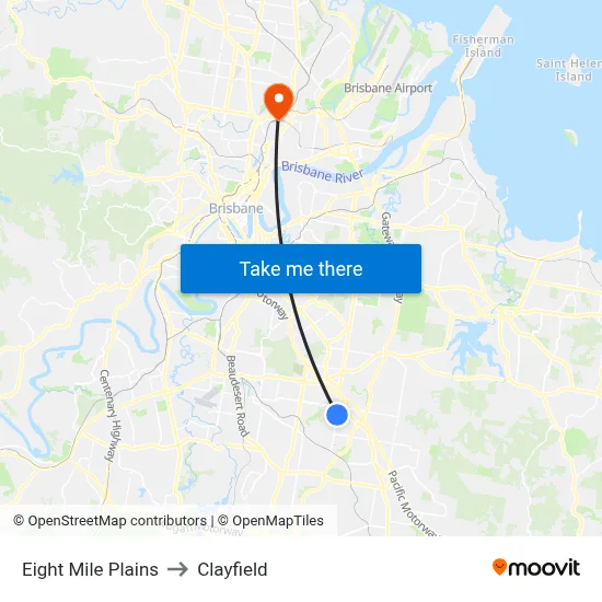 Eight Mile Plains to Clayfield map
