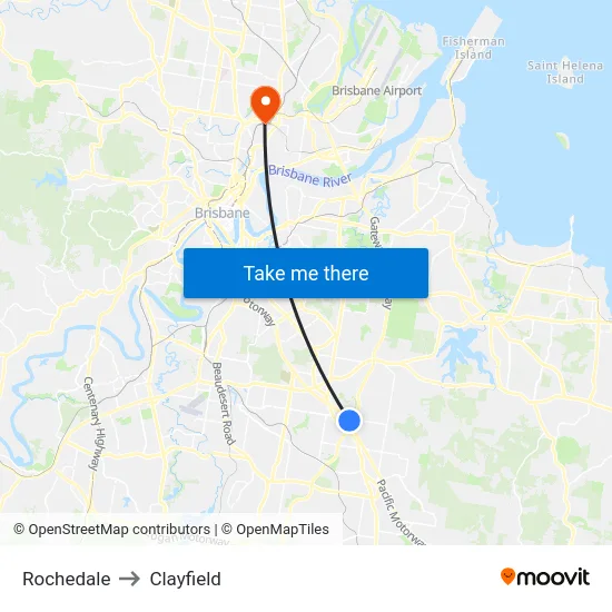 Rochedale to Clayfield map