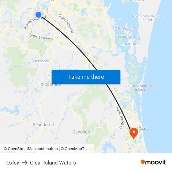 Oxley to Clear Island Waters map