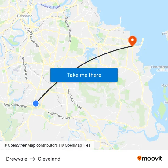 Drewvale to Cleveland map