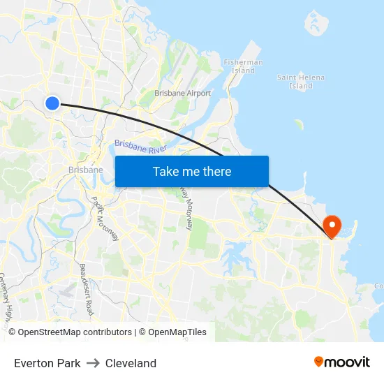 Everton Park to Cleveland map