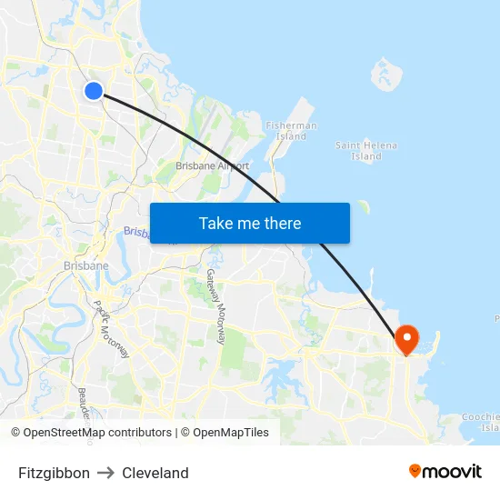 Fitzgibbon to Cleveland map