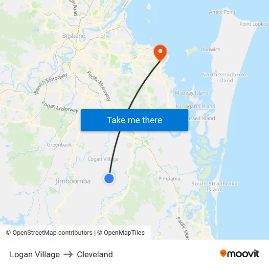 Logan Village to Cleveland map