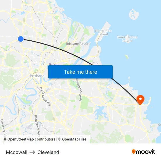 Mcdowall to Cleveland map