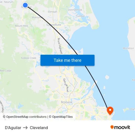 D'Aguilar to Cleveland map