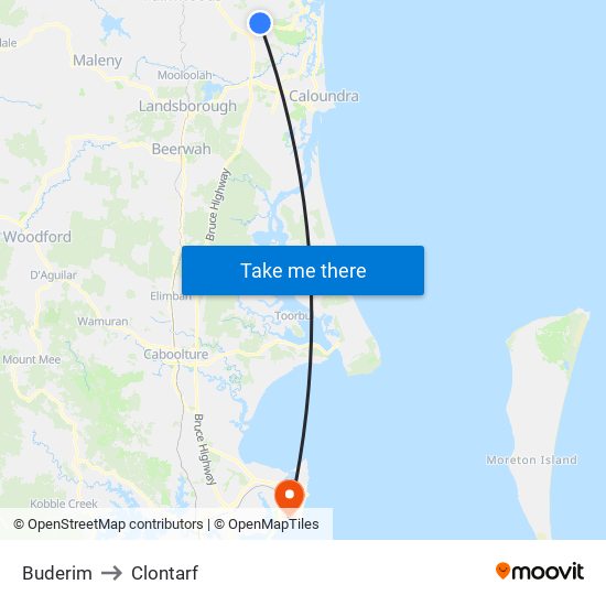 Buderim to Clontarf map