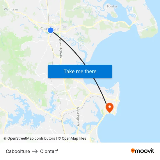 Caboolture to Clontarf map
