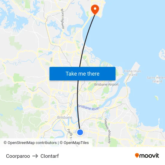 Coorparoo to Clontarf map
