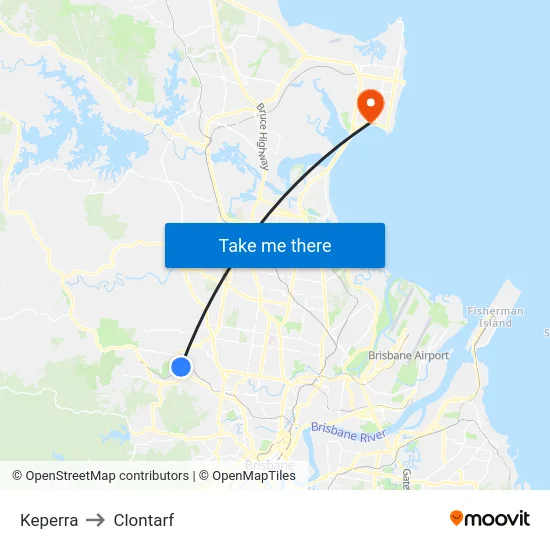 Keperra to Clontarf map