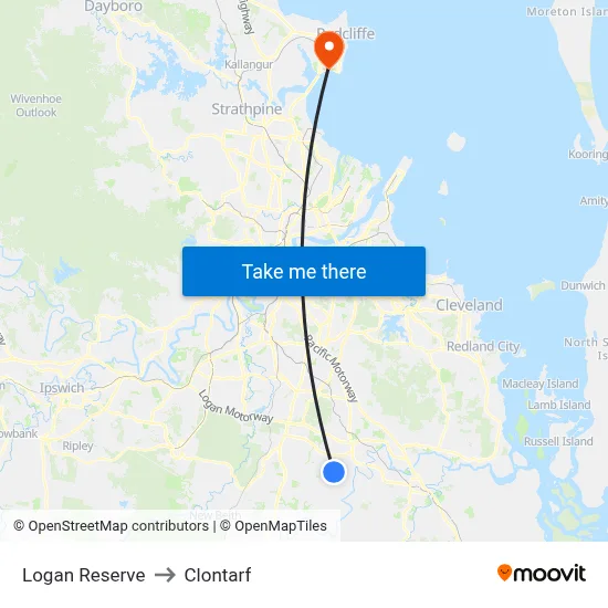 Logan Reserve to Clontarf map