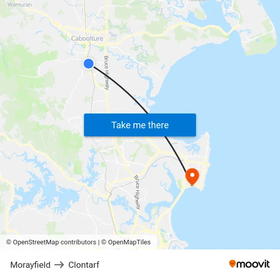 Morayfield to Clontarf map