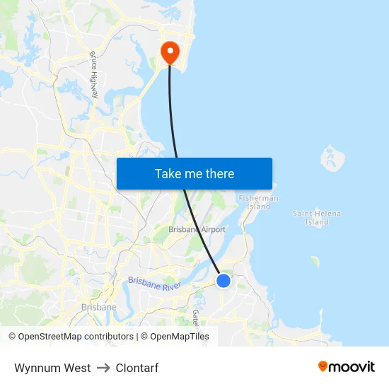 Wynnum West to Clontarf map