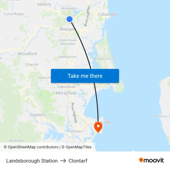 Landsborough Station to Clontarf map