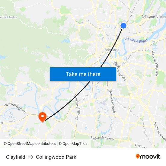 Clayfield to Collingwood Park map