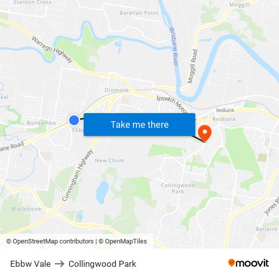 Ebbw Vale to Collingwood Park map