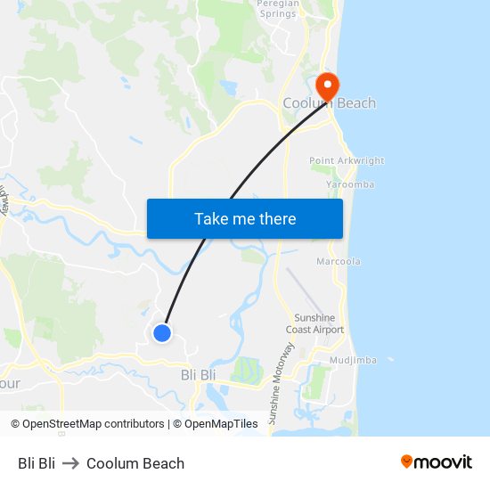 Bli Bli to Coolum Beach map