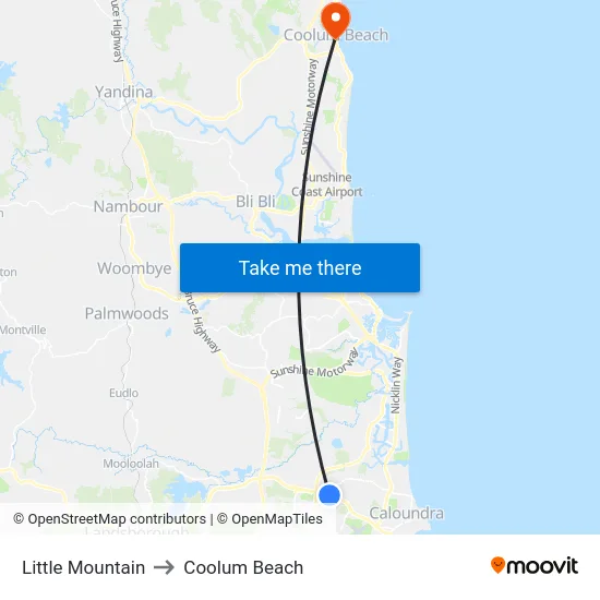 Little Mountain to Coolum Beach map