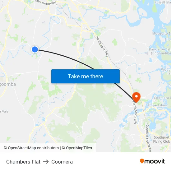 Chambers Flat to Coomera map