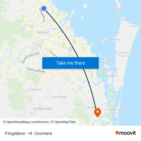 Fitzgibbon to Coomera map