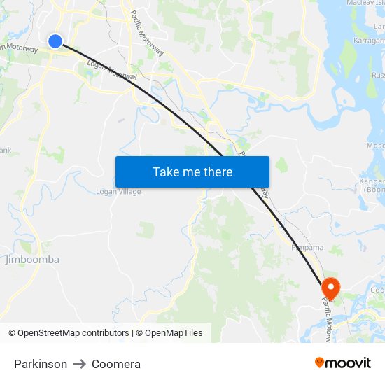 Parkinson to Coomera map