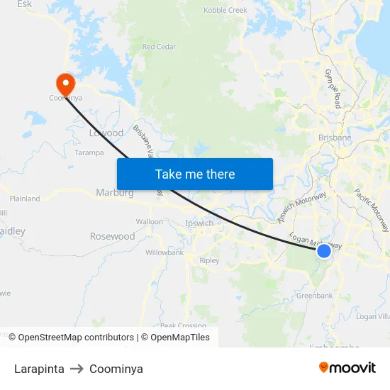 Larapinta to Coominya map