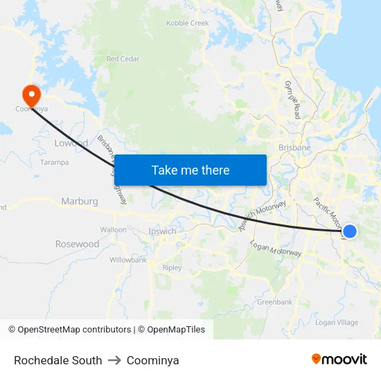Rochedale South to Coominya map