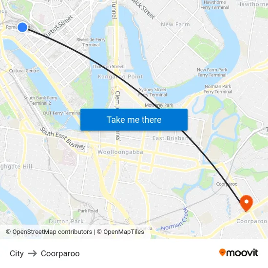 City to Coorparoo map