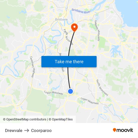 Drewvale to Coorparoo map