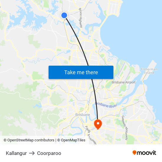 Kallangur to Coorparoo map