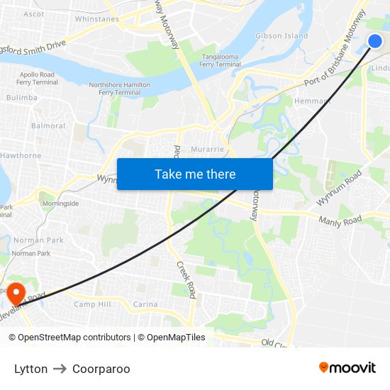 Lytton to Coorparoo map