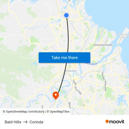 Bald Hills to Corinda map