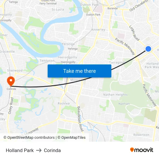 Holland Park to Corinda map