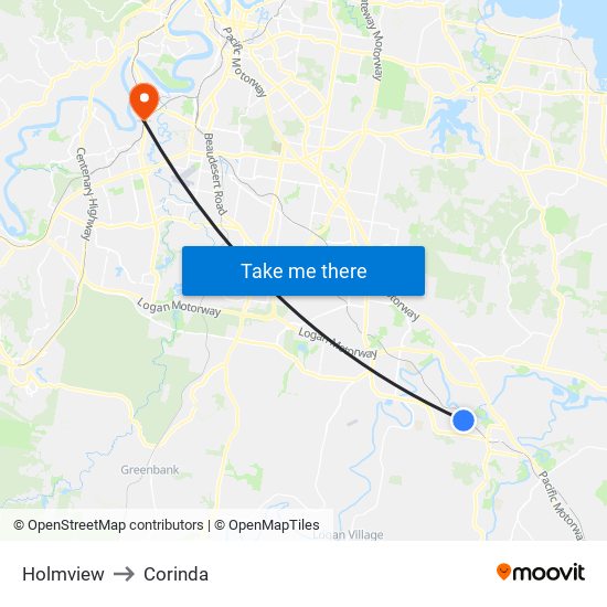 Holmview to Corinda map