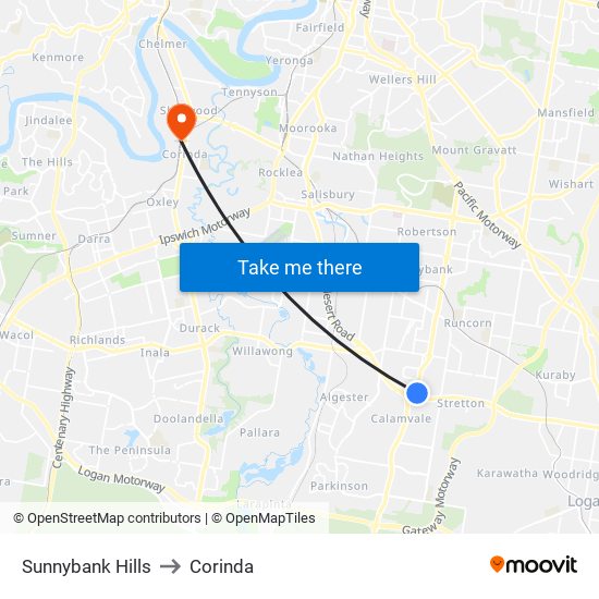 Sunnybank Hills to Corinda map