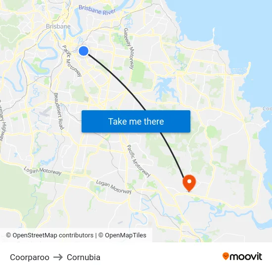 Coorparoo to Cornubia map